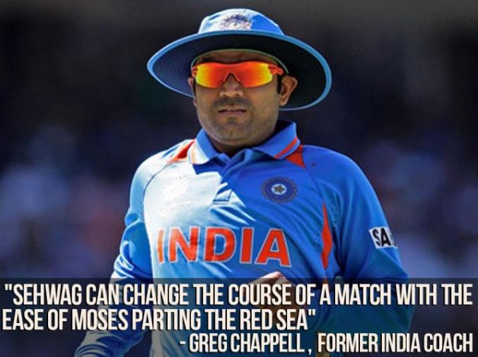 Making India's chest swell with pride: Sehwag has played a major part in India's cricketing prowess in the last decade. Image source: 6